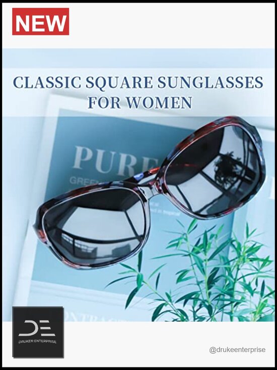Polarized Square Sunglasses with UV400 Protection Wraparound Shade main image 4